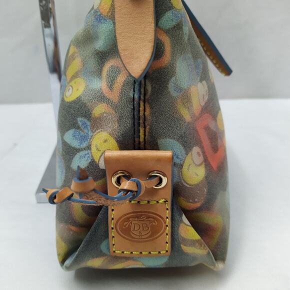 Dooney & Bourke Multicolor Bees Coated Canvas Leather Trim Hobo Shoulder Bag - Picture 6 of 16